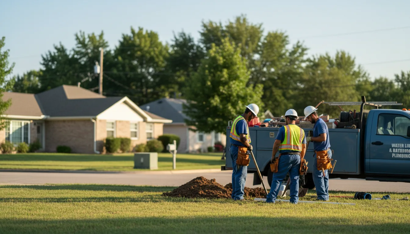 Residential water line and bathroom plumbing service in Snook, TX